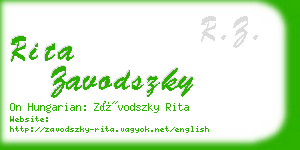 rita zavodszky business card